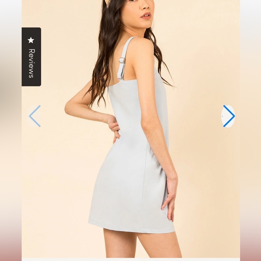 Wayre Sevilla sleeveless shift dress travel dress quiet luxury large sky blue